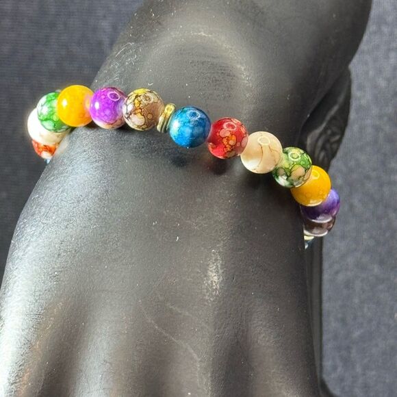 Multicolor Stretch Bead Bracelet - Picture 1 of 2